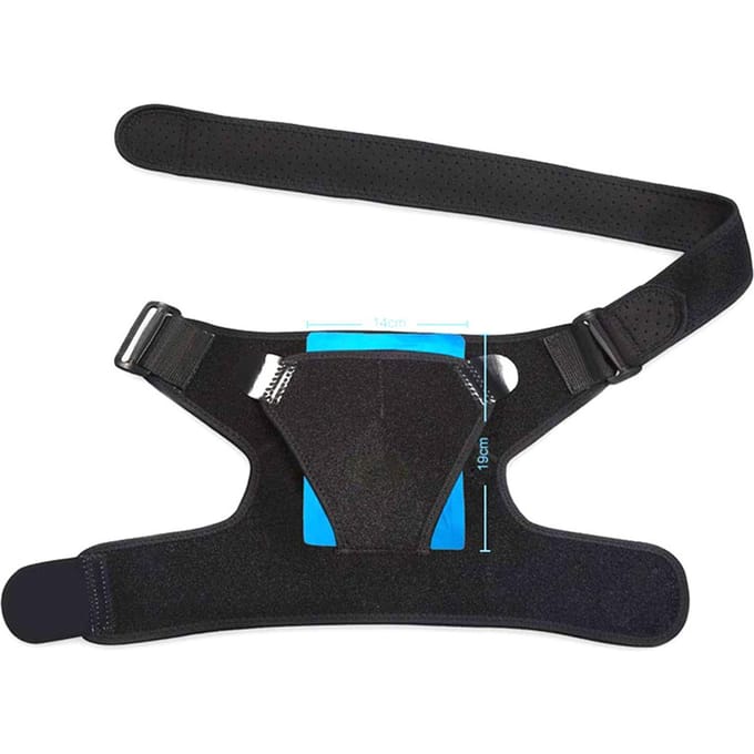 Épaulière Ajustable Favorisant la Circulation Sanguine Néoprène Respirant Compression Épaule black