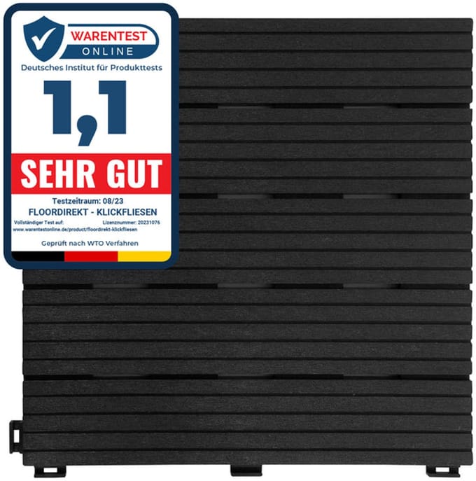 FLOORDIREKT Terrastegel Claire - Weerbestendig - Click Systeem - Grijs - 30 x 30 cm