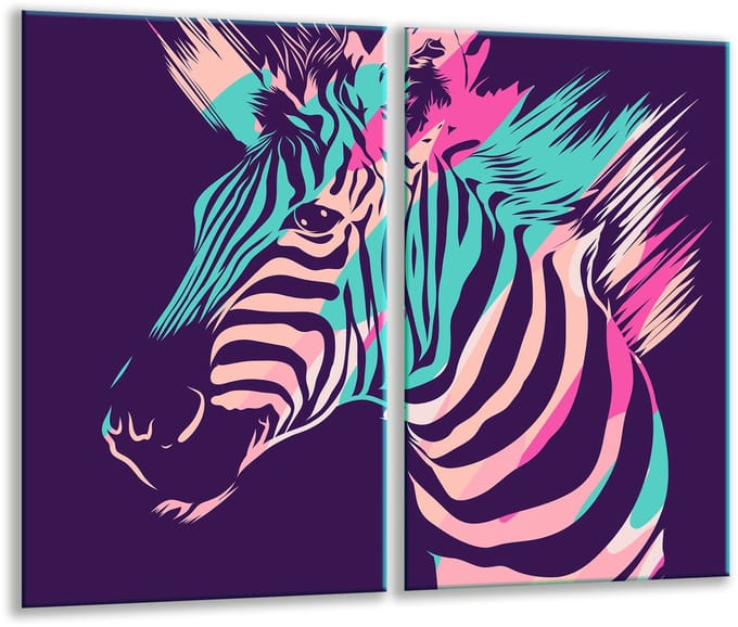 TMK ArtDeko - Snijplank - 30x52 cm - Glas - Zebra Motief