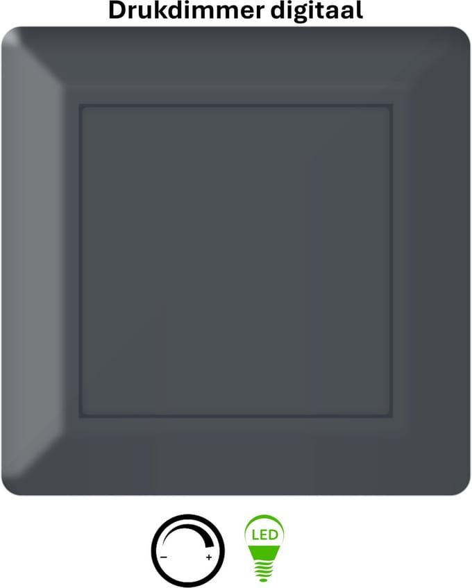 Freelux Drukknop | led-lichtschakelaar | 230VAC/10A | Antraciet mat gelakt