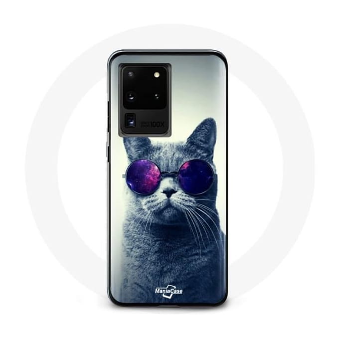 Hoesje voor Samsung Galaxy S20 Ultra Cat Paars Brilstijl