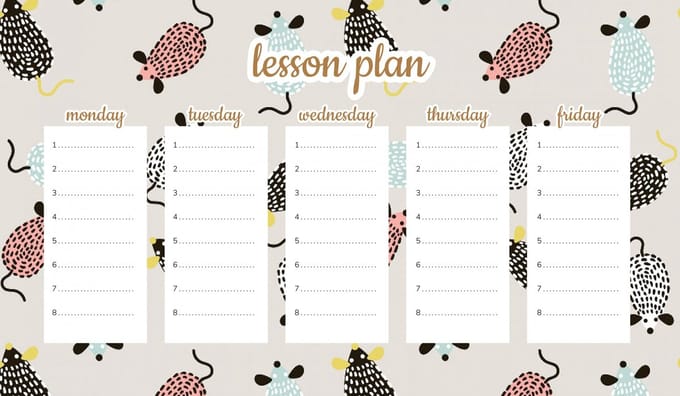 Wallvy - Magnetisch Lesrooster - Pastel Muizen - 45x26cm - Beschrijfbaar
