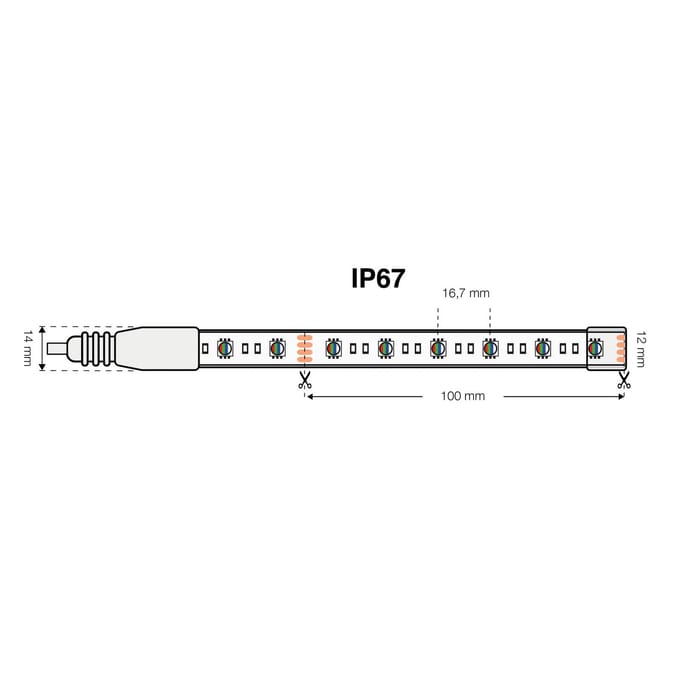 The Light Group SLC LED Strip RGBW 10m 144W IP67