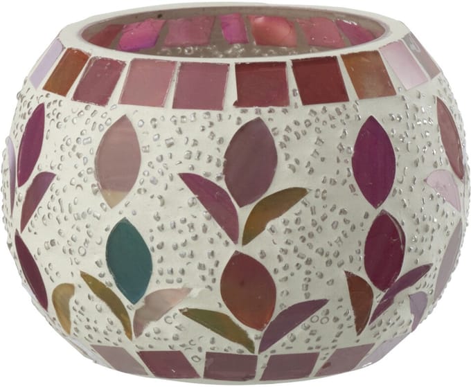 J-Line kaarshouder - glas - wit/fuchsia - small - 2 stuks