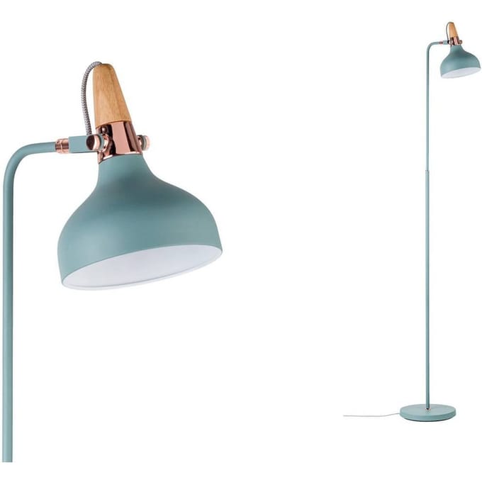 Staande lamp Juna E14 max. 20W Softgroen, Koper, Hout Metaal, Hout
