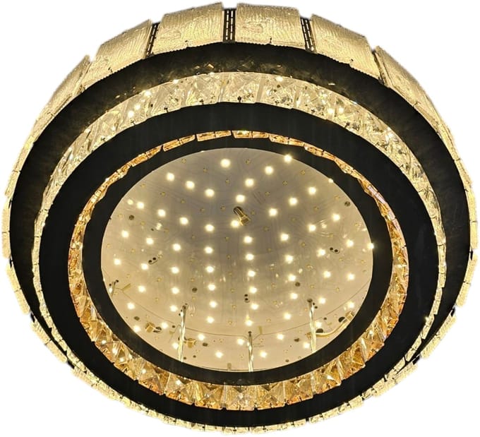 Luxe Kristallen LED Plafondlamp - 50cm met Afstandsbediening & App-bediening