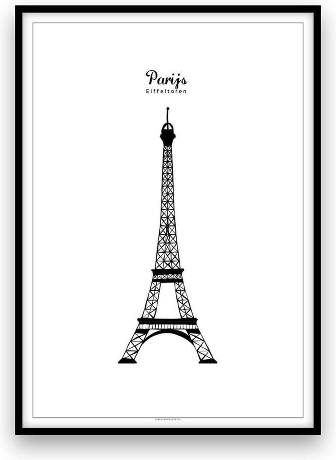 Poster: Parijs - Eiffeltoren - A4 formaat - Paris