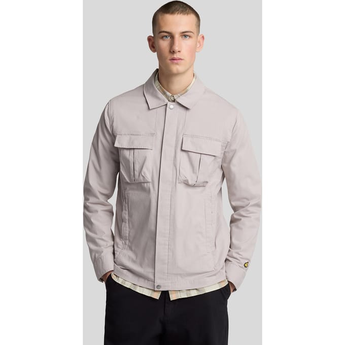 Lyle & Scott Ripstop Overshirt Pale Grey Taglia: M | Camicie Casual Outlet | Uomo | Grigio