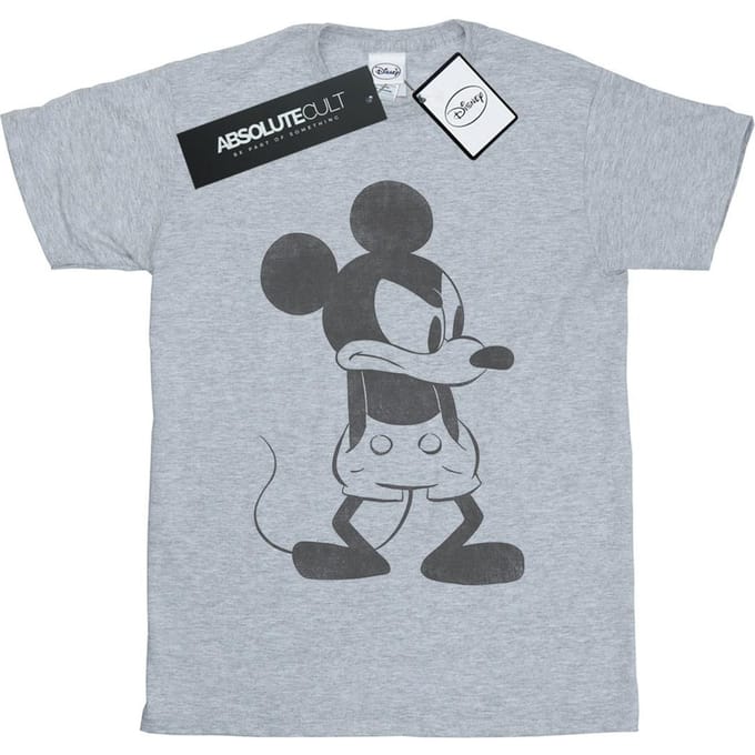 Disney Heren Mickey Mouse Boos T-Shirt (Sportgrijs)
