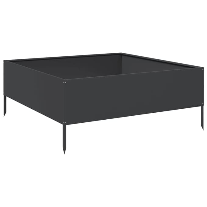 vidaXL - Plantenbak - verhoogd - 100x100x41 - cm - staal - zwart