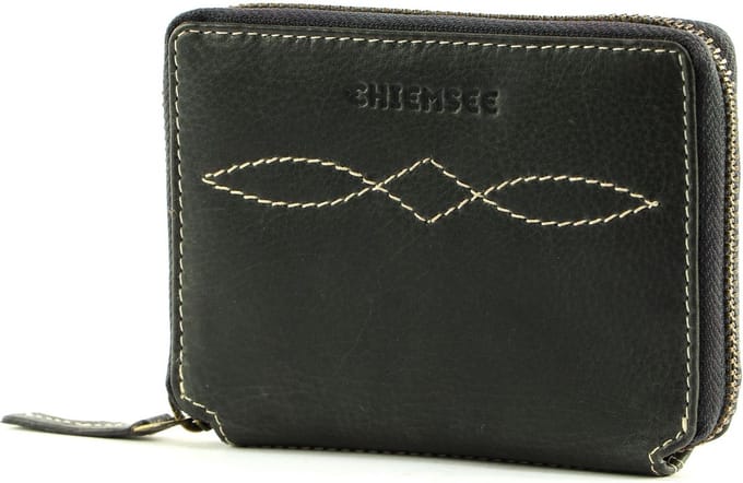 CHIEMSEE Leren Portemonnee Leather Wallet Black Zwart