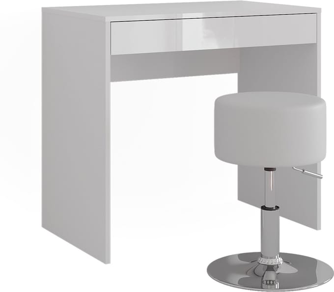 Vicco Sherry Kaptafel – 81.4 cm met kruk Wit/wit hoogglans