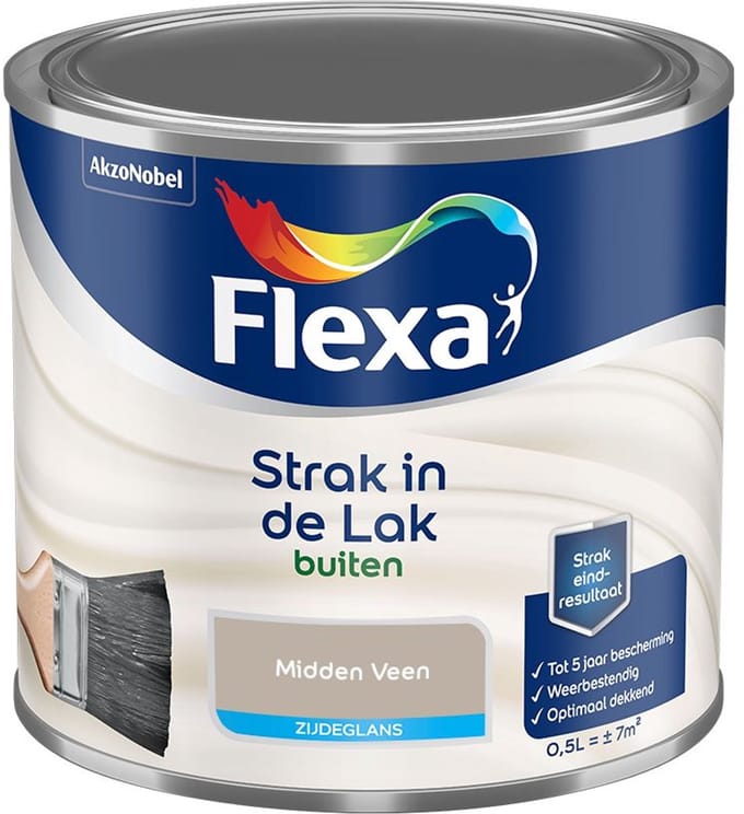 Flexa - Strak In De Lak Buitenlak Zijdeglans - Midden Veen - Mengverf - 500 Ml