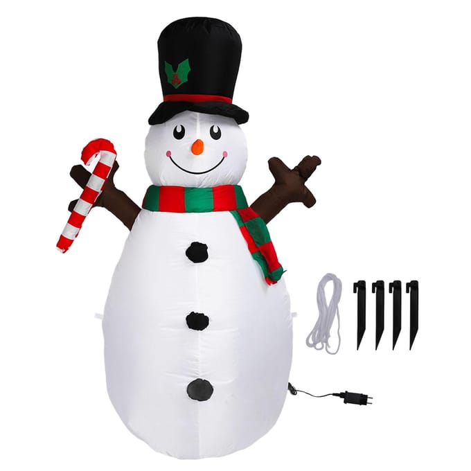 Bonhomme de neige gonflable de Noël de 1,6 m avec effets lumineux, décoration d'extérieur gonflable