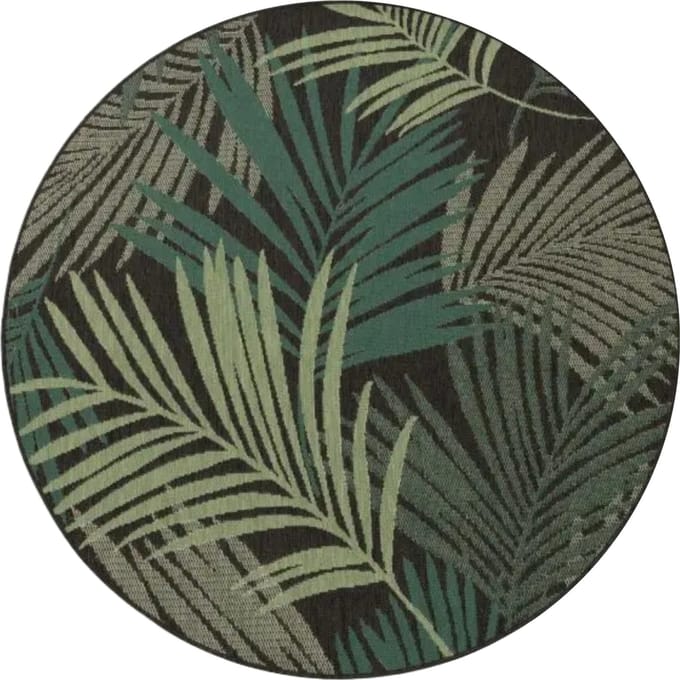 Binnen- en buitenkleed Ostenza zwart 120 cm rond