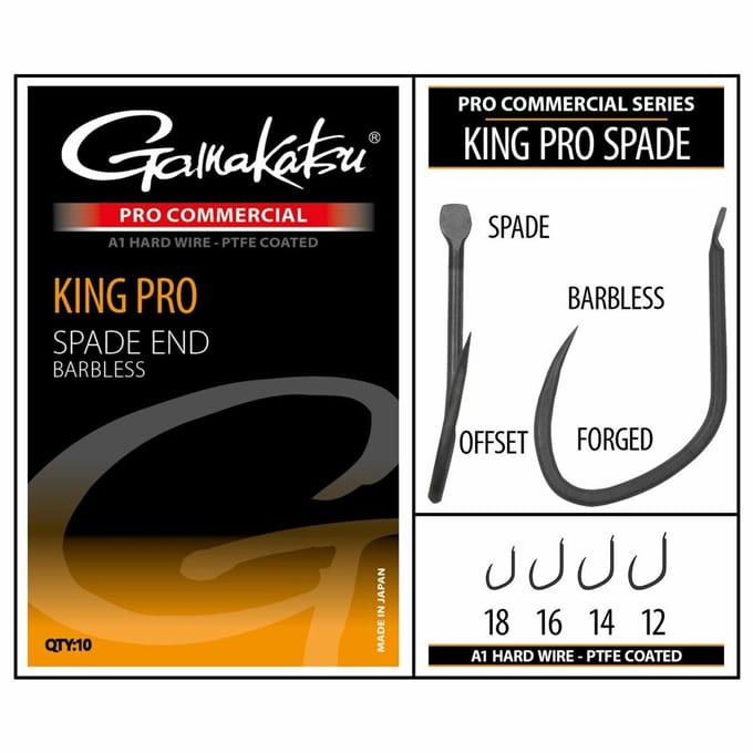 Gamakatsu Pro-C King Pro Spade A1 PTFE Bladed Barbless Haken #12