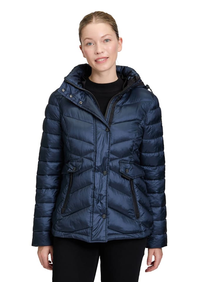 Dik gewatteerd jack van imitatiedons - donkerblauw - Gr. 46 van Goldner Fashion