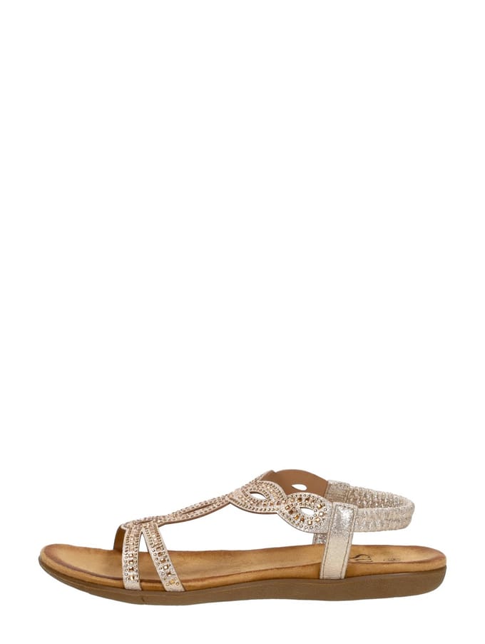 SUB55 Sandalen Plat Sandalen Plat - Goudkleur - Maat 37
