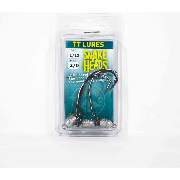Tackle Tactics TT Snake Head Jig Head 1/12 oz 2/0 XH 3/pak (0589) white