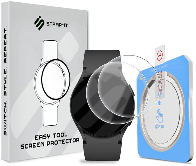 Strap-it 2-pack Screenprotector met One-Click Tool screen protector display bescherming geschikt voor Samsung Galaxy Watch 5 Pro