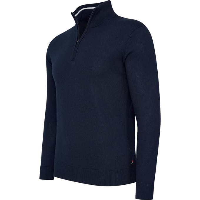 Cappuccino Italia - Heren Trui Pullover Bergamo Zip - Blauw - Maat M
