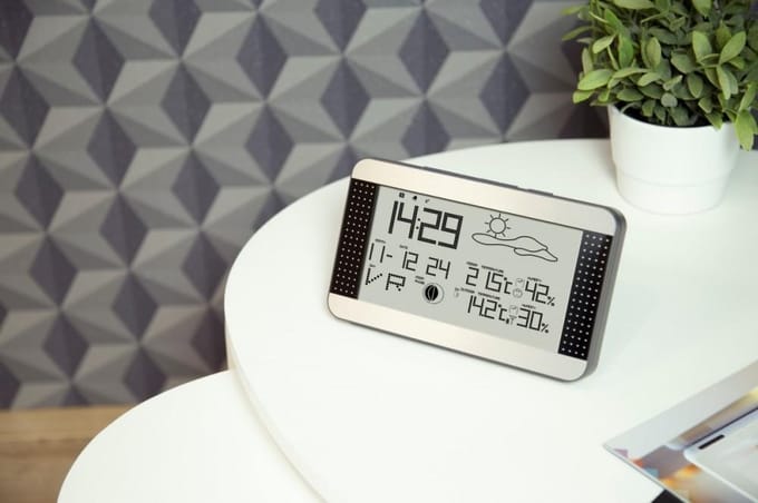 Alecto Weerstation Ws-1700 - Draadloze Buitensensor - 7,7" Display - Zilverkleurig