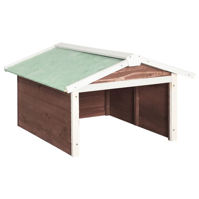 vidaXL - Overkapping - voor - grasmaaier - 72x87x50 - cm - vurenhout - mokka - en - wit