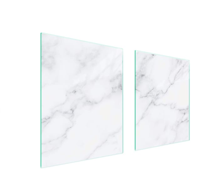 TMK ArtDeko Serie - Glazen Beschermplaat - 85x52cm - Marmer