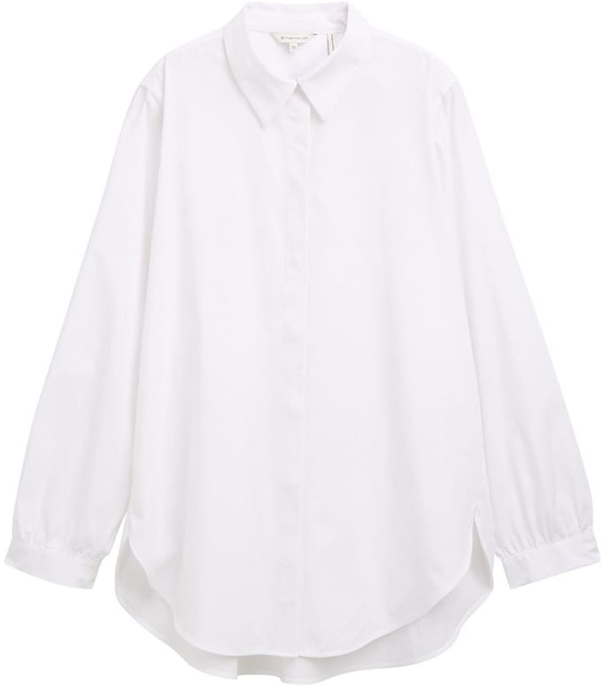 Tom Tailor - Losvallende overhemdblouse - Maat 34 - White