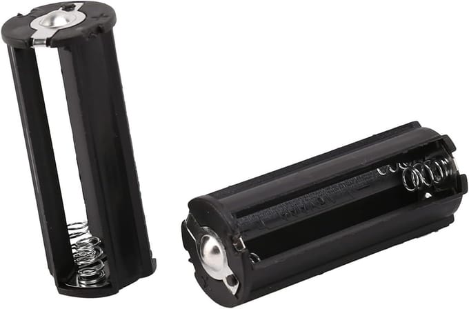 Batterijhouder - Batterijbox AAA - Batterijen Opslaan - 3x AAA Batterijen - 2 stuks - Zwart