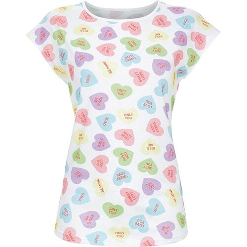 Katoenen pyjamashirt suikerhartjes Ringella - Wit - Maat - 42
