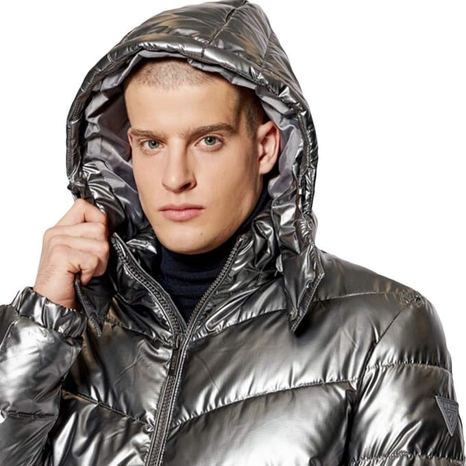 Doudoune Guess Heren Klassiek Zilver