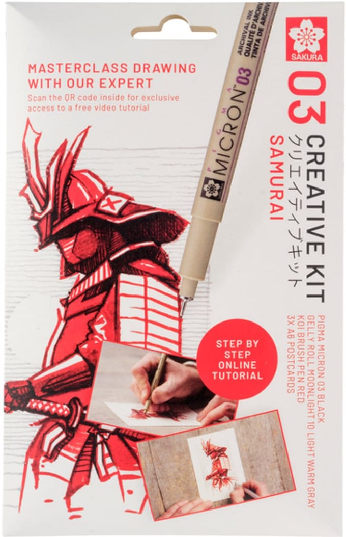 Tekenset sakura creative kit samurai | 12 stuks