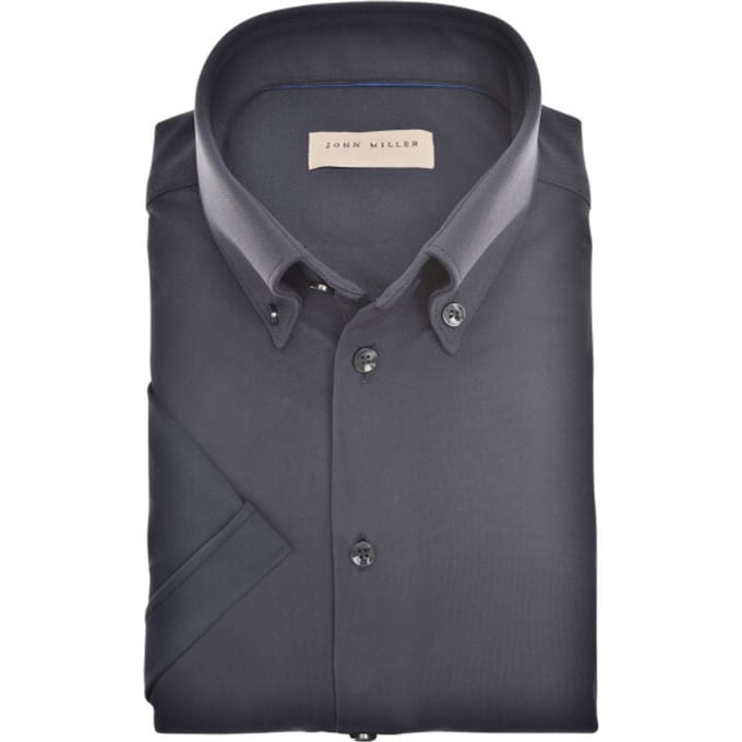 John Miller  Lange Mouw Overhemden Donkerblauw 5142040