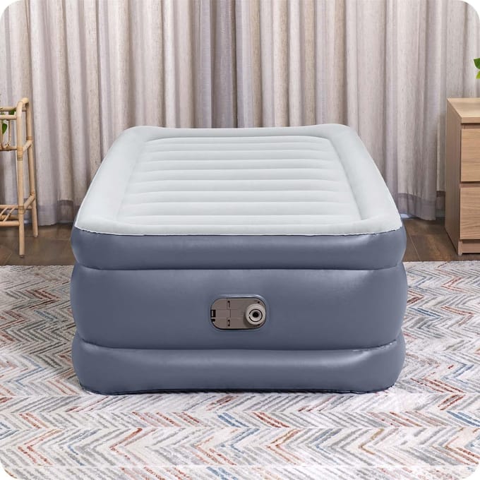 Tritech Twin Luchtmatras met Ingebouwde AC Pomp en Antimicrobiële Coating 1,91 m x 97 cm x 51 cm