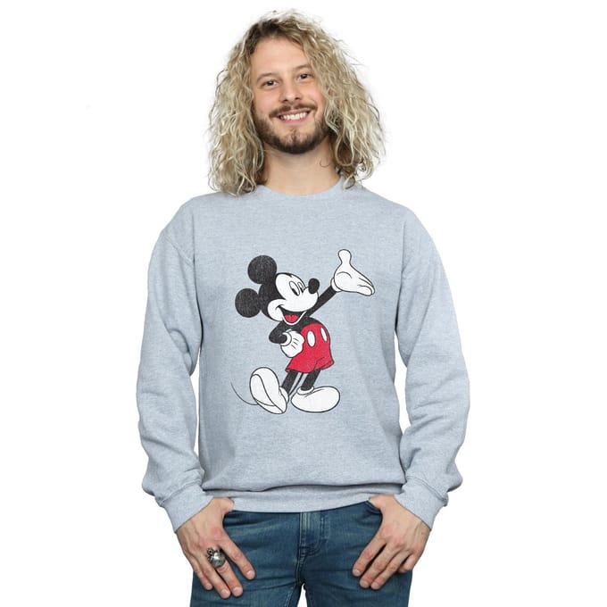 Disney Heren Traditioneel Golf Mickey Mouse Sweatshirt (Sportgrijs)