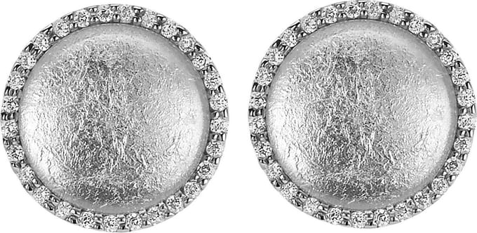 Orphelia Oorbel Glass Silver Sheet Zirconium Sterling Zilver 925