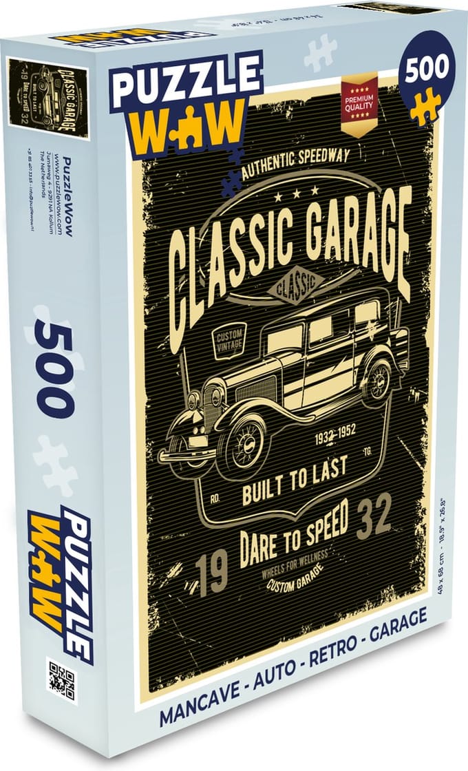 Puzzel Mancave - Auto - Retro - Garage - Legpuzzel - Puzzel 500 stukjes