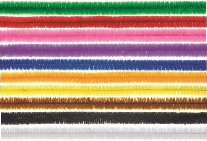 Chenilledraad - 30x - regenboog mix - 50 cm - hobby/knutsel materialen