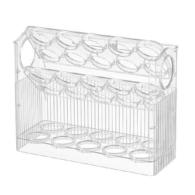 Eierhouder 3 Lagen Houdt Versheid Plastic Klap Eiercontainer voor Keuken Koelkast white