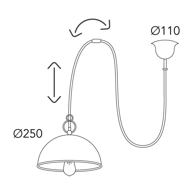 Moretti Luce Lamp Circle decentraal1lamp messing gebruineerd