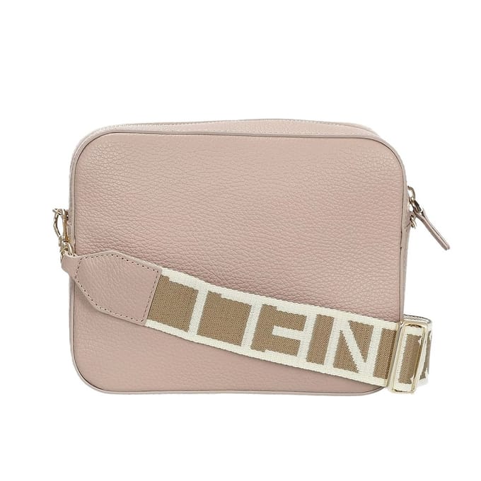 COCCINELLE Leren Schoudertas Tebe Crossover Bag Rosette Beige