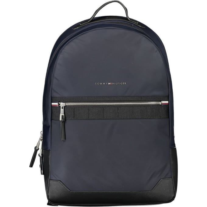 Tommy Hilfiger Elegante Blauwe Rugzak Met Contrastdetails
