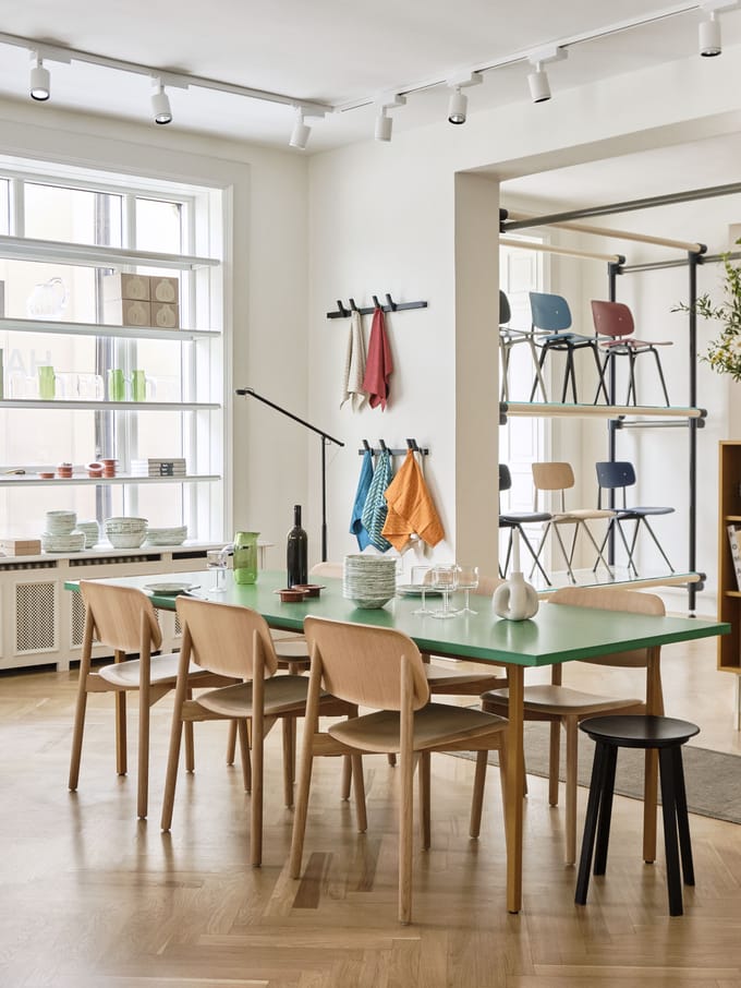HAY Two Colour Tafel rechthoekig - green mint - oker - 160 x 82 cm