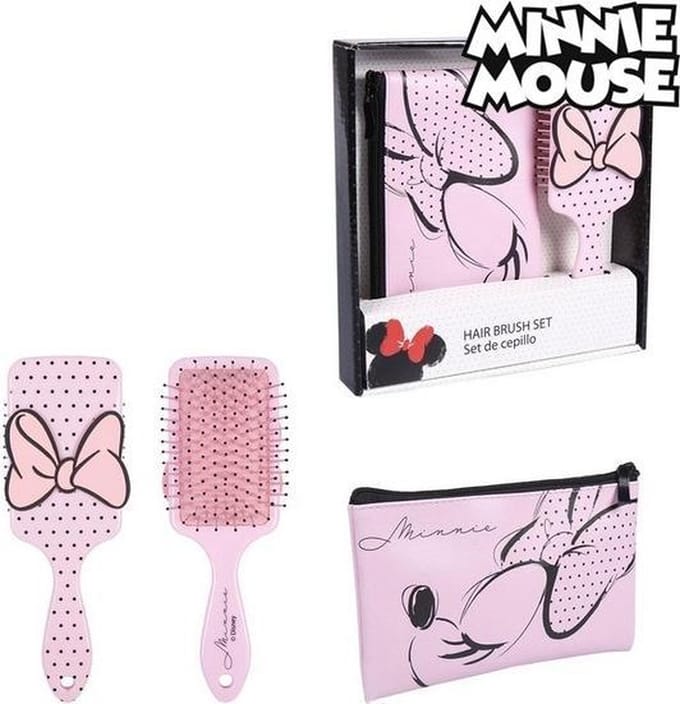 Geschenkenset Minnie Mouse Toilettas Haarstijl Roze (2 pcs)