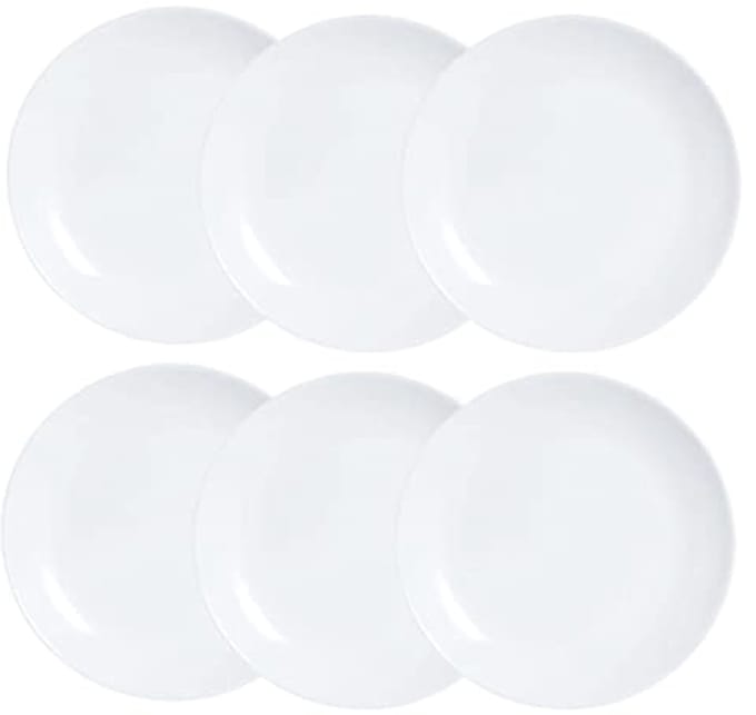 Opaal Dessertborden 19 cm - Magnetronbestendig, Recyclebaar, Set van 6