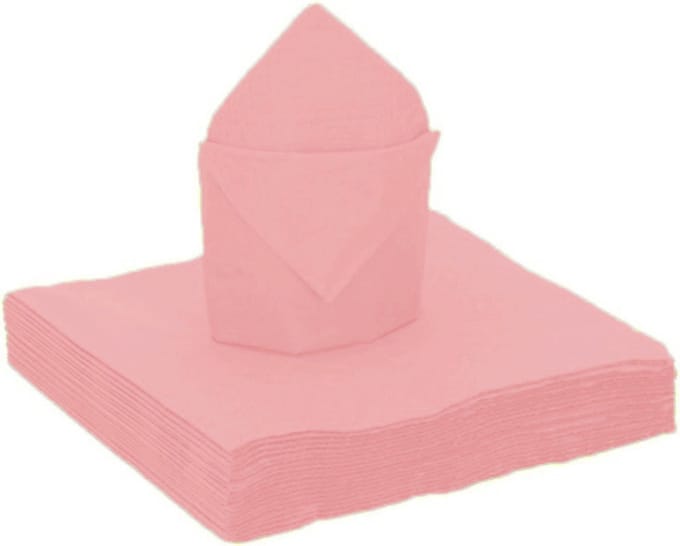 Santex feest servetten - 25x stuks - roze - 40 x 40 cm - papier