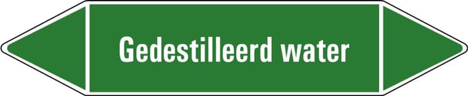 Gedestilleerd water leidingmarkering op vel 75 x 17 mm - 8 per vel