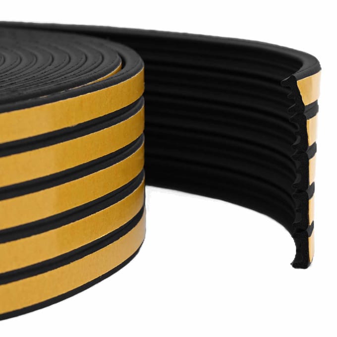 vidaXL - Zelfklevende - raamdichting - 9 - x - 4 - mm - 50 - m - Zwart - EPDM-schuin