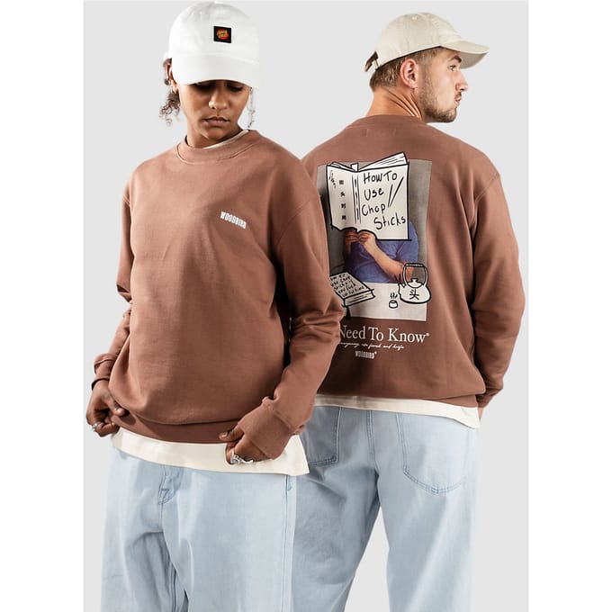 Woodbird Cane Chop Crew Sweater bruin